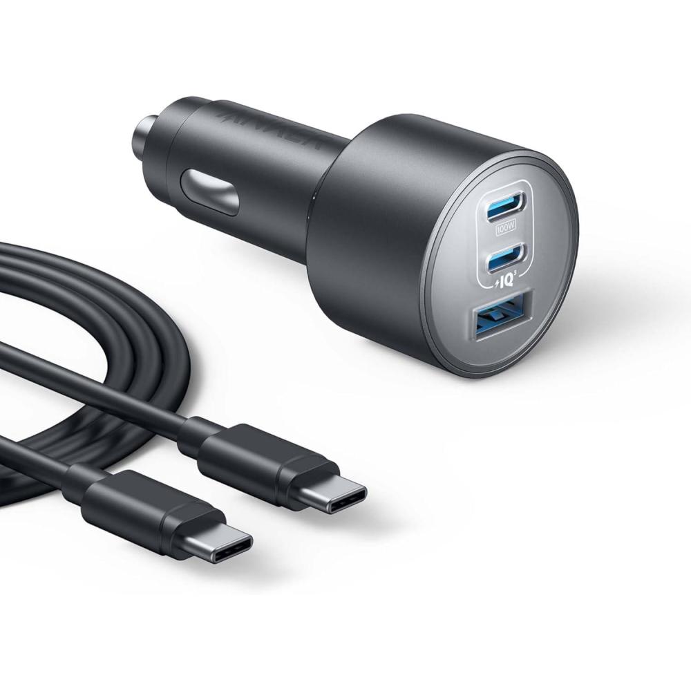 imageAnker iPhone 17 USBC Car Charger 1675W Max 3Port UltraCompact TypeC Fast Car Charger for MacBook ProAir iPhone 171615 Series Samsung S24S23 iPad Pro AirPods and More