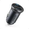 imageAnker 320 Car Charger 24W II Mini Aluminum Alloy Dual USB with Blue LED for iPhone16 15 14 13 12 Series iPad ProAir 2Mini Galaxy and More  Not Compatible with Quick Charge Blackblack