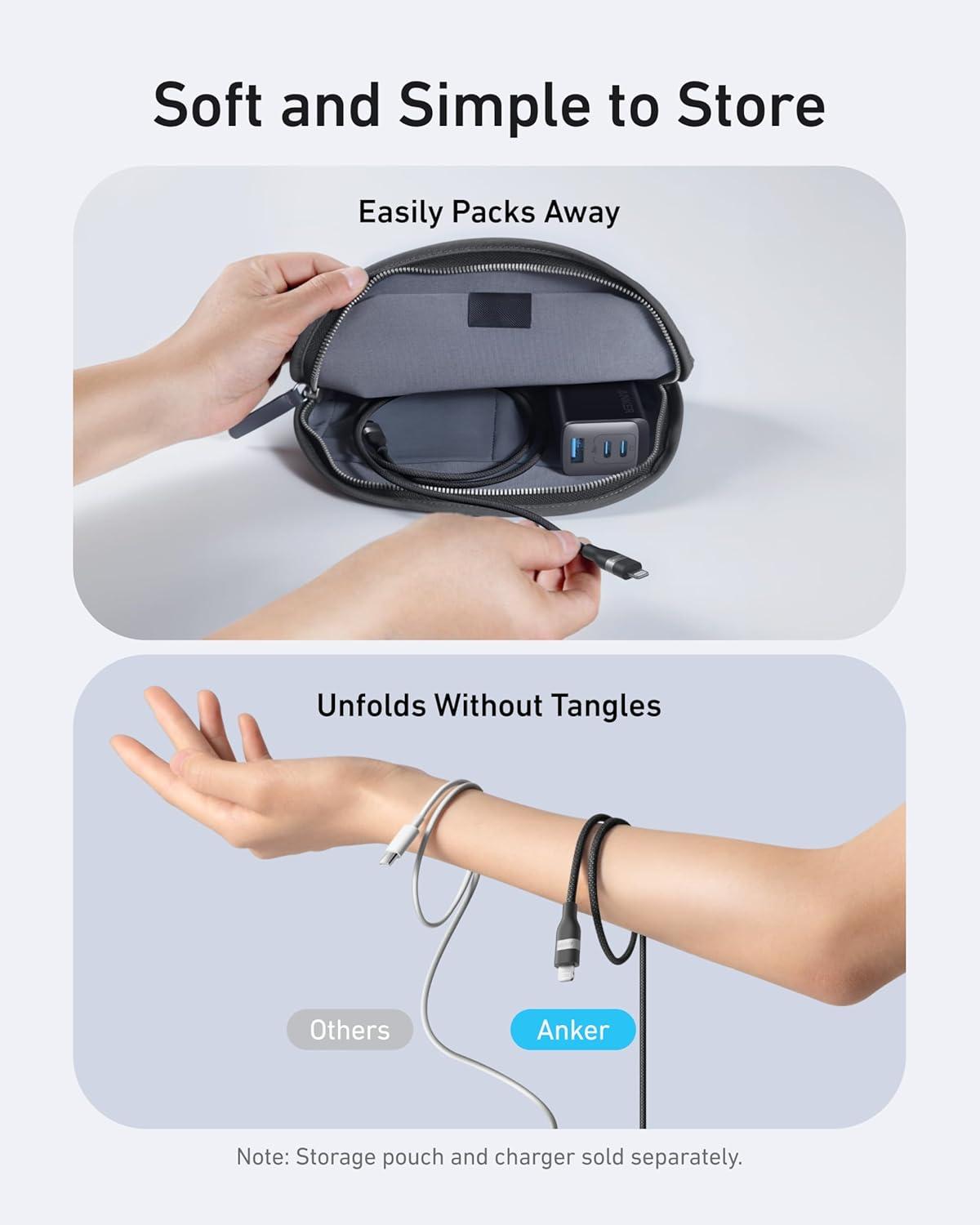 imageAnker USB C to Lightning Cable UpcycledBraided USB C to Lightning Cord UltraFast Charging Cable for iPhone 14131211 Series and More 3FT6ft Pack of 2