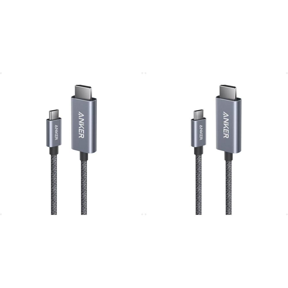 imageAnker HDMI Cable 4K60Hz UltraFast NylonBraided USB C to HDMI Cord with Advanced Shielding Thunderbolt 543 for MacBook iPad iPhone HD TV and More 6FTBlack3FT Pack of 2