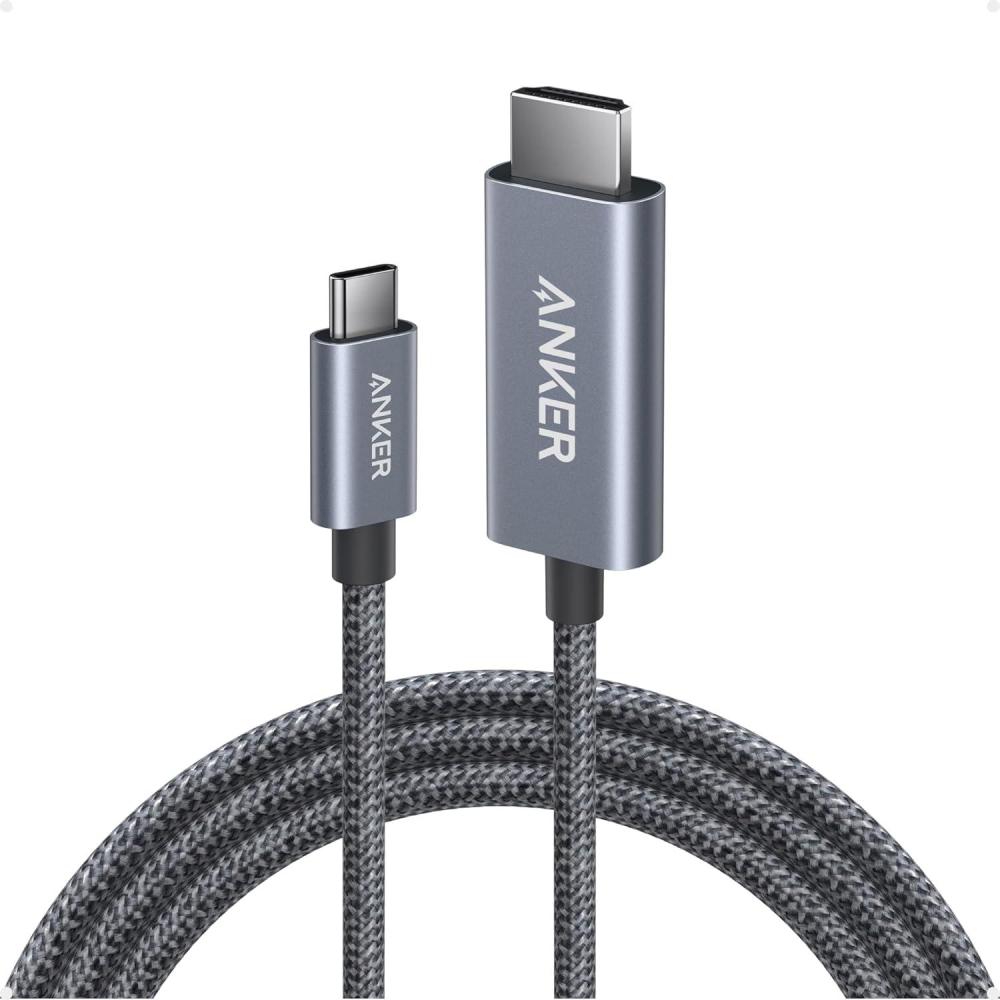 imageAnker HDMI Cable 4K60Hz UltraFast NylonBraided USB C to HDMI Cord with Advanced Shielding Thunderbolt 543 for MacBook iPad iPhone HD TV and More 6FTBlack6FT