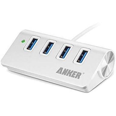 imageAnker 4Port USB A hub Unibody Aluminum Portable Data Hub with 2ft USB 30 CableUSB Splitter for MacBook Mac Promini iMac XPS Surface Pro Notebook PC Mobile HDD and MoreSilver