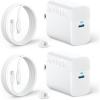 imageAnker 45W USB C Charger Block PPS Fast Charger with USBC Cable for iPhone 1716 and More Series iPad Galaxy S24 Ultra 2Pack 5 ft Cable IncludedWhite
