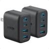 imageAnker Zolo USB C Charger Block 2Pack 4Port Wall Adapter with 50W Max Output 2 USBC and 2 USBA Compact and Stable Design for iPhone 1716 Series MacBook iPad Pixel Galaxy and More BlackBlack
