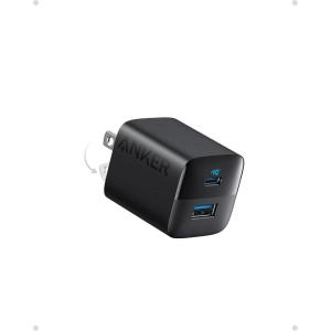Anker USB C Charger Block, 33W 2 Port Compact Charger with Foldable Plug for iPhone 17/16 Series, Galaxy, and More (Cable Not Included, White)(Black)