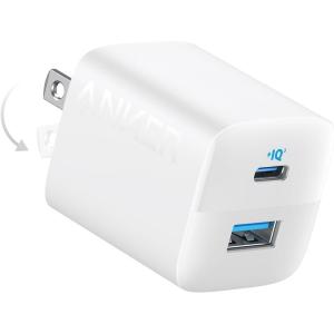 Anker USB C Charger Block, 33W 2 Port Compact Charger with Foldable Plug for iPhone 17/16 Series, Galaxy, and More (Cable Not Included, White)(White)