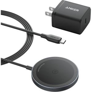 Anker MagSafe Charger Pad, MagGo iPhone 16 Wireless Charging Pad, Qi2 Certified 15W Wireless Charger, Compatible with iPhone 16/16 Plus/16 Pro/16 Pro Max/15/14/13/12 Series (Black, with Adapter)(Black)