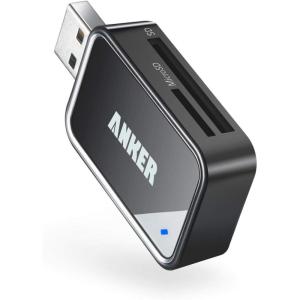 Anker USB 3.0 Micro SD Card Reader, 5Gbps 2-in-1 SD Card Reader to USB Adapter for SDXC, SDHC, MMC, RS-MMC, Micro SDXC, Micro SD, Micro SDHC, UHS-I Cards – USB A CardReader(USB A Card Reader)