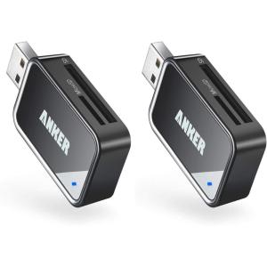 Anker USB 3.0 Micro SD Card Reader, 5Gbps 2-in-1 SD Card Reader to USB Adapter for SDXC, SDHC, MMC, RS-MMC, Micro SDXC, Micro SD, Micro SDHC, UHS-I Cards – USB A CardReader(USB 3.0 Card Reader)