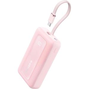 Anker Portable Charger, 10,000mAh 30W Power Bank, USB-C in and Out Fast Charging Battery Pack, Travel Essential Phone Power Bank, for iPhone 17/16/15, iPad, MacBook, Galaxy, Google, and More(Pink)