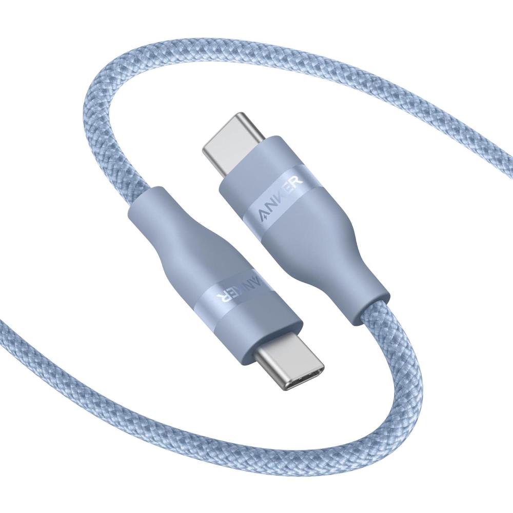 imageAnker Nano USB C Cable 240W Flexible MultiColor Braided Cord Fast Charging Type C Charger for iPhone 17 Series MacBook Pro and More White 6ftBlue