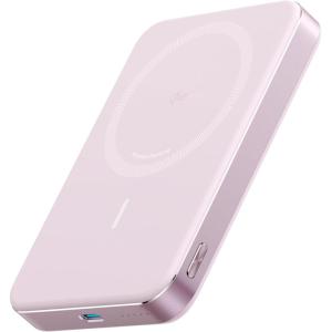 Anker MagGo Power Bank, Ultra Slim 10000mAh Magnetic Battery Pack, Qi2 Certified, Portable, 15W Ultra Fast MagSafe Compatible Charger, Ergonomic Design, Only for iPhone 17/16/15/14(Pink)