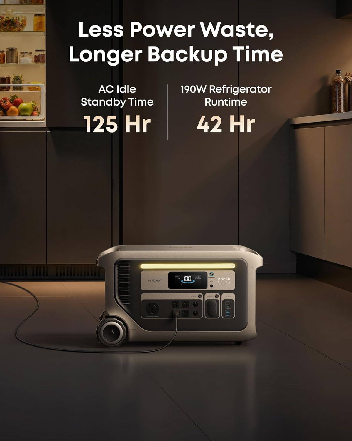 imageAnker SOLIX F3000 Portable Power Station with Double Voltage Hub 3072Wh 6000W Recharging Solar Generators for Home Use Expandable to 24kWh For Outages Camping RVs EmergenciesAnker SOLIX F3000