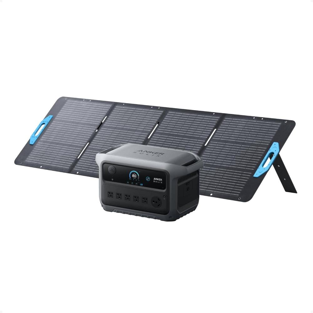imageAnker SOLIX C2000 Gen 2 Portable Power Station with 400W Solar Panel 2400W Peak 4000W Solar Generator Full Charge in 58 Min 2048wh LiFePO4 Battery for Home Backup Power Outages and Camping200W Solar PanelC2000 Gen 2