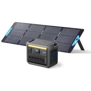 Anker SOLIX C1000 Portable Power Station with 200W Solar Panel, 1800W Solar Generator, 1056wh LFP (LiFePO4) Battery, 6 AC Outlets, Up to 2400W for Home, Power Outages, and Outdoor Camping(200W Solar Panel+SOLIX C1000)