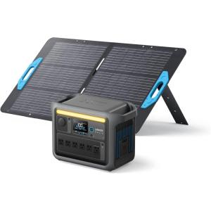 Anker SOLIX C1000 Portable Power Station with 200W Solar Panel, 1800W Solar Generator, 1056wh LFP (LiFePO4) Battery, 6 AC Outlets, Up to 2400W for Home, Power Outages, and Outdoor Camping(100W Solar Panel+SOLIX C1000)
