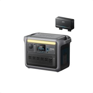 Anker SOLIX C1000 Portable Power Station with 200W Solar Panel, 1800W Solar Generator, 1056wh LFP (LiFePO4) Battery, 6 AC Outlets, Up to 2400W for Home, Power Outages, and Outdoor Camping(Alternator Charger+SOLIX C1000)