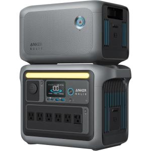 Anker SOLIX C1000 Portable Power Station with 200W Solar Panel, 1800W Solar Generator, 1056wh LFP (LiFePO4) Battery, 6 AC Outlets, Up to 2400W for Home, Power Outages, and Outdoor Camping(BP 1000+SOLIX C1000)