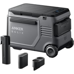 Anker SOLIX EverFrost 2 58L Cooler with Road Trip Kit, 61 qt Car Refrigerator, Electric Cooler with 288Wh Battery, Powered by AC/DC or Solar (B0DXF7XZJZ)(Road Trip Kit+40L Cooler)