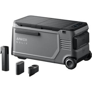 Anker SOLIX EverFrost 2 58L Cooler with Road Trip Kit, 61 qt Car Refrigerator, Electric Cooler with 288Wh Battery, Powered by AC/DC or Solar (B0DXF7XZJZ)(Road Trip Kit+58L Cooler)