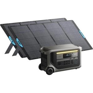 Anker SOLIX F3000 Portable Power Station with Double Voltage Hub, 3,072Wh, 6,000W Recharging, Solar Generators for Home Use, Expandable to 24kWh, For Outages, Camping, RVs, Emergencies(2*400W Solar Panel+Anker SOLIX F3000)