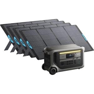 Anker SOLIX F3000 Portable Power Station with Double Voltage Hub, 3,072Wh, 6,000W Recharging, Solar Generators for Home Use, Expandable to 24kWh, For Outages, Camping, RVs, Emergencies(4*400W Solar Panel+Anker SOLIX F3000)