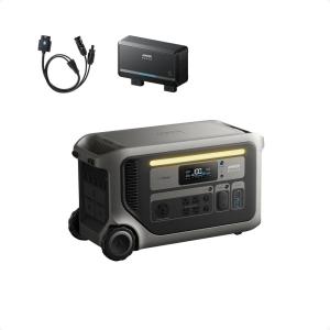 Anker SOLIX F3000 Portable Power Station with Double Voltage Hub, 3,072Wh, 6,000W Recharging, Solar Generators for Home Use, Expandable to 24kWh, For Outages, Camping, RVs, Emergencies(Alternator Charger +Anker SOLIX F3000)