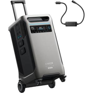 Anker SOLIX F3800 Plus Portable Power Station (Upgraded Version) and BP3800 Expansion Battery with 400W Solar Panel, 7.68kWh, 3200W Solar Input, Generators for Home Use, For Power Outages, Emergencies(Generator Input Adapter+Anker SOLIX F3800 Plus)