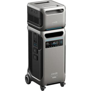 Anker SOLIX F3800 Plus Portable Power Station (Upgraded Version) and BP3800 Expansion Battery with 400W Solar Panel, 7.68kWh, 3200W Solar Input, Generators for Home Use, For Power Outages, Emergencies(Expansion Battery+Anker SOLIX F3800 Plus)