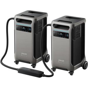 Anker SOLIX F3800 Portable Power Station with 400W Solar Panel, 3840Wh LiFePO4 Battery, 6000W AC output with 120V/240V, Solar Generator for Home Use, RV, Emergencies, Power Outages, Outdoor Camping(Anker SOLIX F3800*2+Double Power Hub)