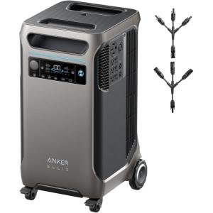Anker SOLIX F3800 Portable Power Station with 400W Solar Panel, 3840Wh LiFePO4 Battery, 6000W AC output with 120V/240V, Solar Generator for Home Use, RV, Emergencies, Power Outages, Outdoor Camping(Anker SOLIX F3800)