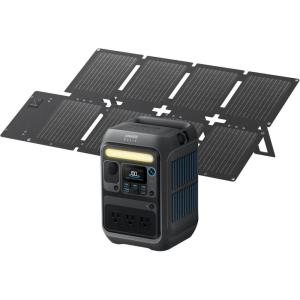 Anker Solar Generator SOLIX C300 with 60W Solar Panel, 288Wh Portable Power Station, 300W (600W Surge), LiFePO4 Battery, 140W Two-Way Fast Charging, for Outdoor Camping, Traveling, and Emergencies(Anker SOLIX C200X+60W Solar Panel)
