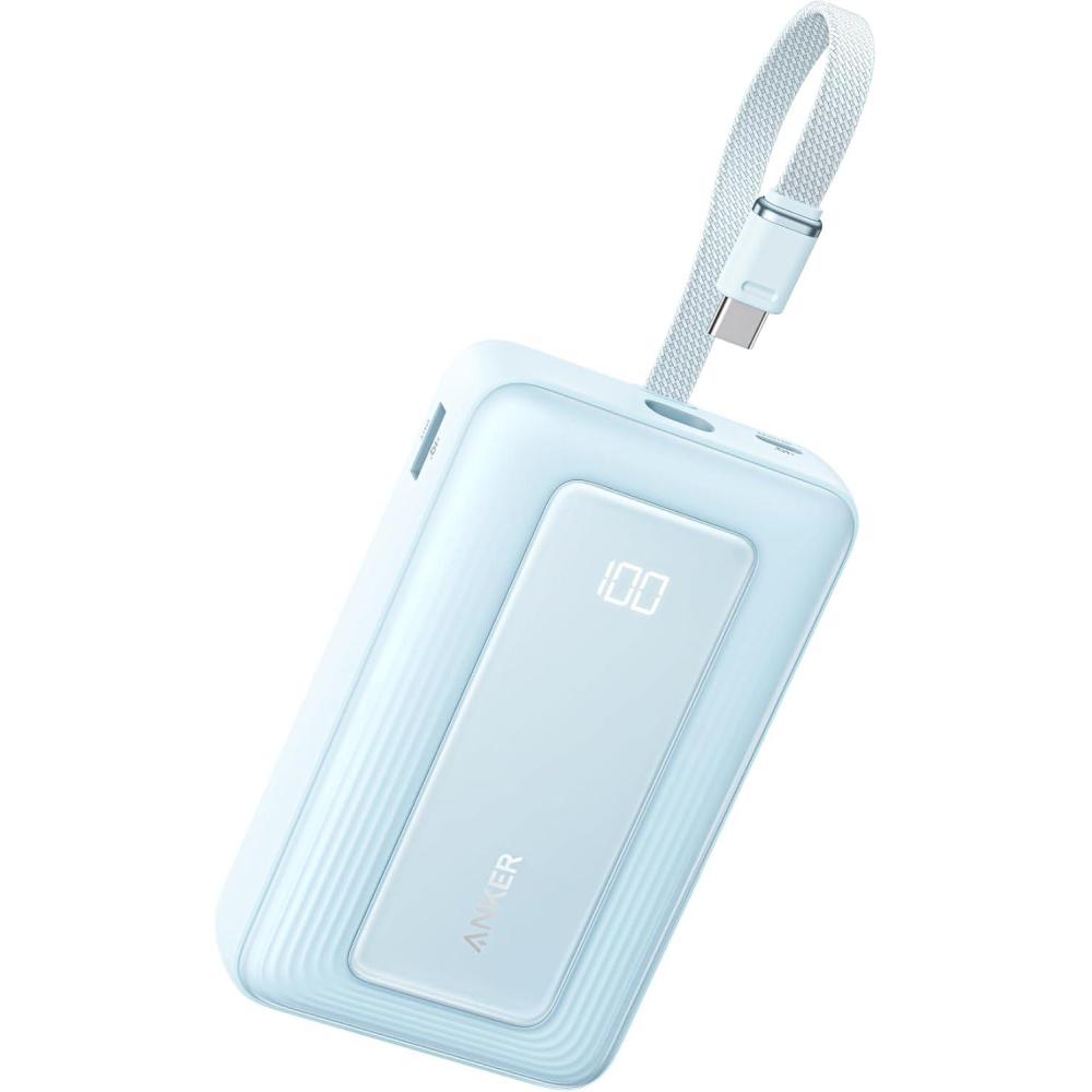 imageAnker Zolo Power Bank 2025 Upgraded Version 45W Max Fast Charging 20000mAh Battery Pack Dual Builtin USBC Cables USBCampA Port for iPhone 1716 Series Galaxy MacBook and MoreBlue