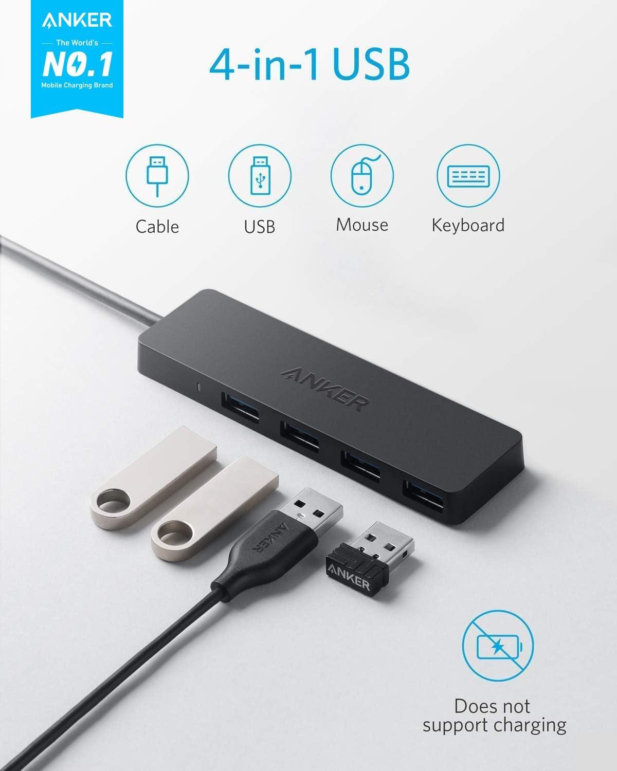 imageAnker USB C Hub 4 Ports Multiple USB 30 Hub with 5Gbps Data Transfer Extender for Type C Port Laptop PC Desktop and More 2 ft USBC Connector Charging Not Supported2 ft