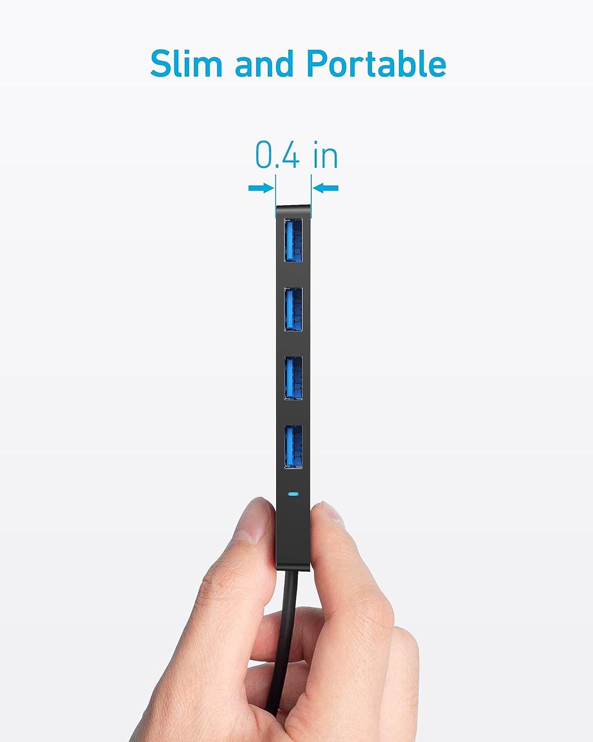 imageAnker USB C Hub 4 Ports Multiple USB 30 Hub with 5Gbps Data Transfer Extender for Type C Port Laptop PC Desktop and More 2 ft USBC Connector Charging Not Supported2 ft Pack of 2