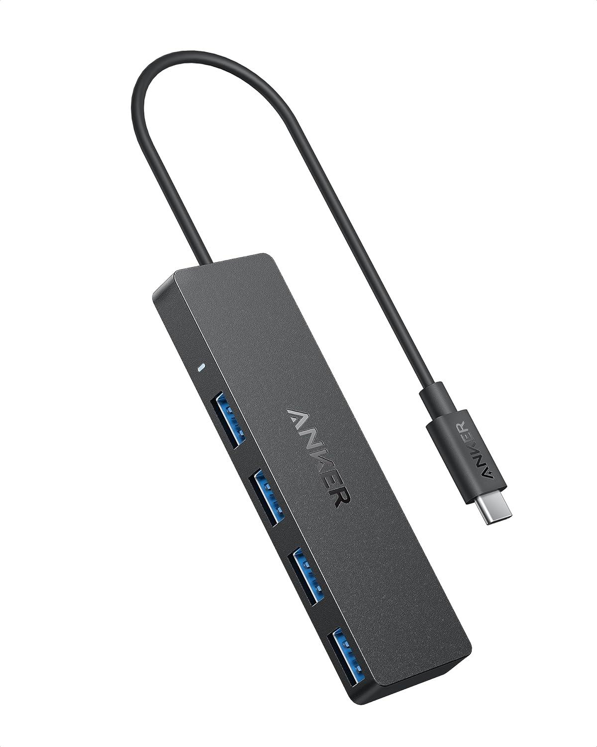 imageAnker USB C Hub 4 Ports Multiple USB 30 Hub with 5Gbps Data Transfer Extender for Type C Port Laptop PC Desktop and More 2 ft USBC Connector Charging Not Supported07 ft