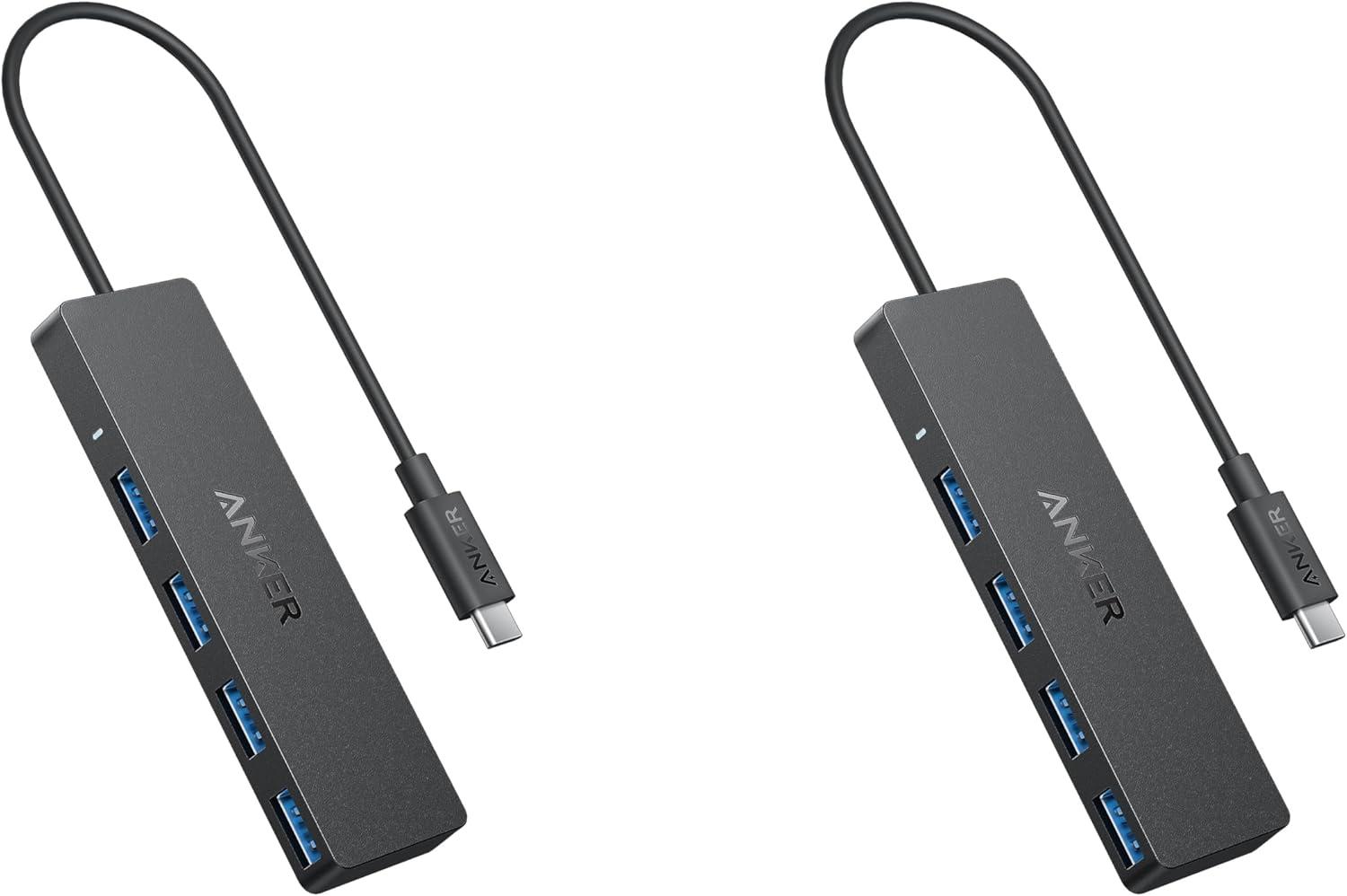 imageAnker USB C Hub 4 Ports Multiple USB 30 Hub with 5Gbps Data Transfer Extender for Type C Port Laptop PC Desktop and More 2 ft USBC Connector Charging Not Supported07 ft Pack of 2