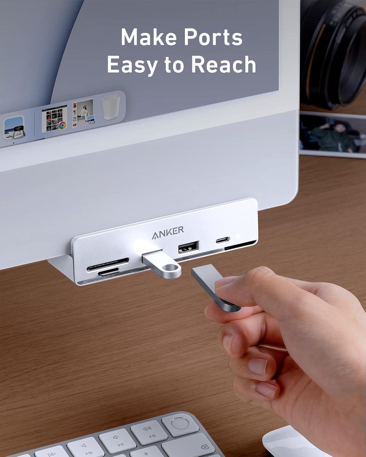 imageAnker USB C Hub 535 USB C Hub 5in1 with 2 USBA 10 Gbps Data Ports USBC 10 Gbps Port SD and microSD Card Reader for iMac ProiMac 24 inch 2021 iMac 27 inch 215 inch