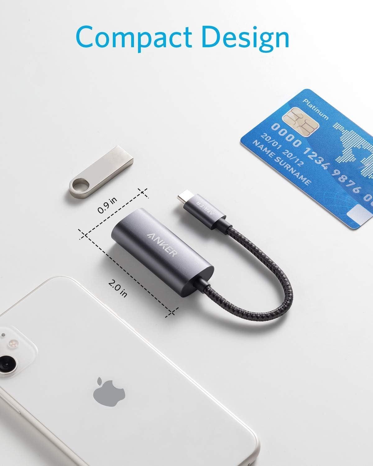 imageAnker USB C to Ethernet Adapter Portable USB C TypeC 1Gigabit Network Hub 101001000 MbpsNetwork Adapter for MacBook Pro iPad Pro 20192018 ChromeBook XPS Galaxy S9S8 and MoreUSB C to Ethernet Adapter