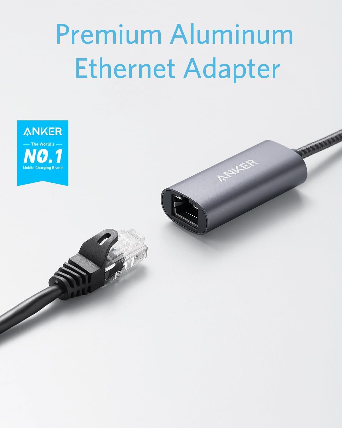 imageAnker USB C to Ethernet Adapter Portable USB C TypeC 1Gigabit Network Hub 101001000 MbpsNetwork Adapter for MacBook Pro iPad Pro 20192018 ChromeBook XPS Galaxy S9S8 and MoreUSB C to Ethernet Adapter