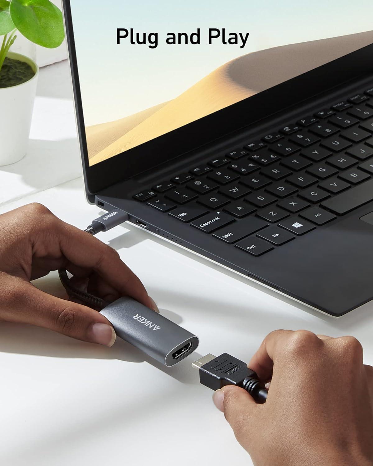 imageAnker USB C to HDMI Adapter 8K60Hz or 4K144Hz 518 USBC Adapter 8K HDMI USB C to HDMI for MacBook Pro MacBook Air iPad Pro Pixelbook XPS and More