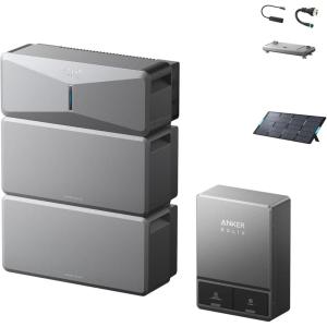 Anker SOLIX E10 Whole-Home Backup System with Extra Battery, 12kWh Expandable to 90kWh, 10kW Turbo Output, 9kW Solar Input, Generator-Ready, NEMA 4, 10-Year Lifespan(E10+B6000 Battery+Smart Inlet Box)
