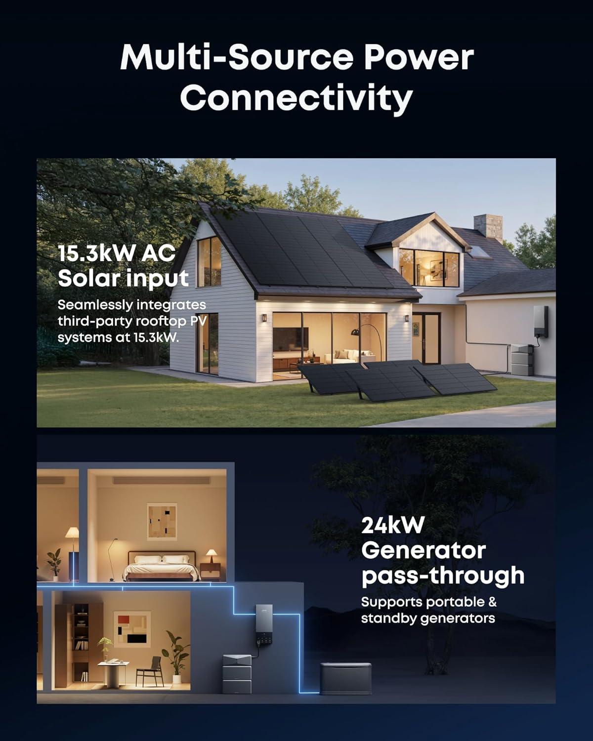 imageAnker SOLIX E10 Smart Inlet Box and Extra Battery 12kWh Expandable to 90kWh 10kW Turbo Output Manual Backup Reduce Bills NEMA 4 amp 3R Up to 12Month 0 APRPower Dock