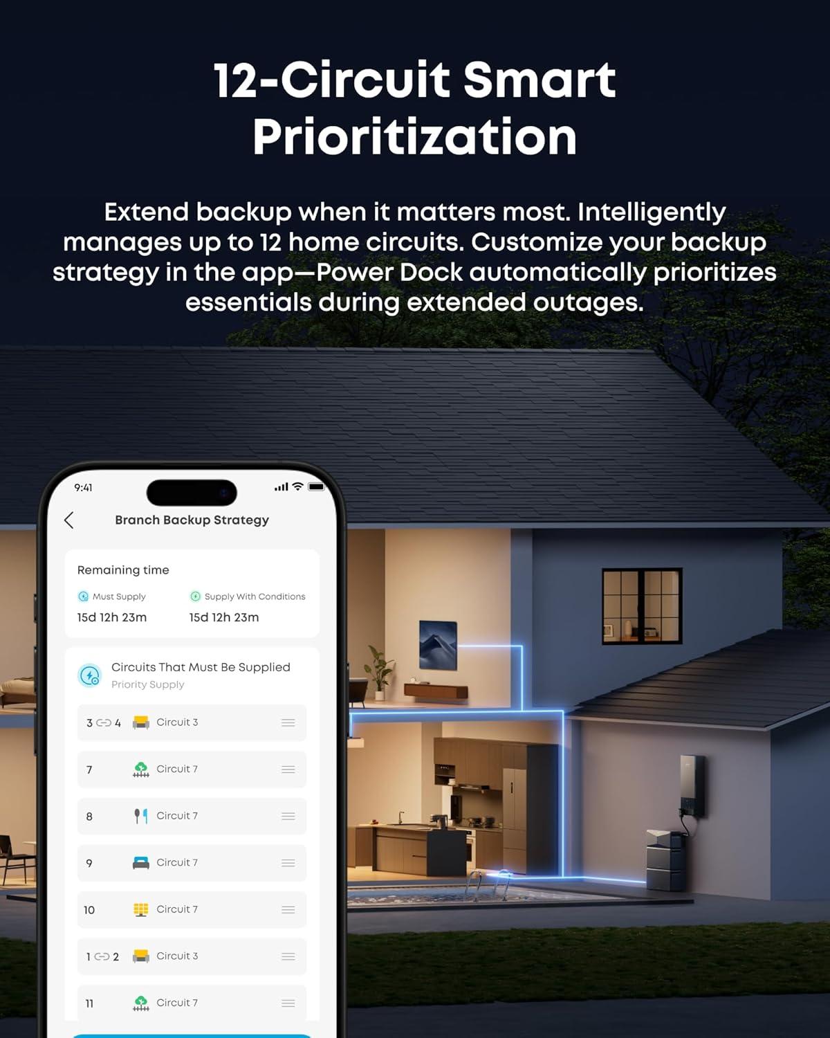 imageAnker SOLIX E10 Smart Inlet Box and Extra Battery 12kWh Expandable to 90kWh 10kW Turbo Output Manual Backup Reduce Bills NEMA 4 amp 3R Up to 12Month 0 APRPower Dock