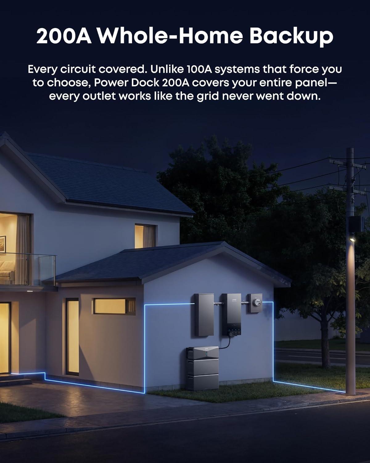 imageAnker SOLIX E10 Smart Inlet Box and Extra Battery 12kWh Expandable to 90kWh 10kW Turbo Output Manual Backup Reduce Bills NEMA 4 amp 3R Up to 12Month 0 APRPower Dock