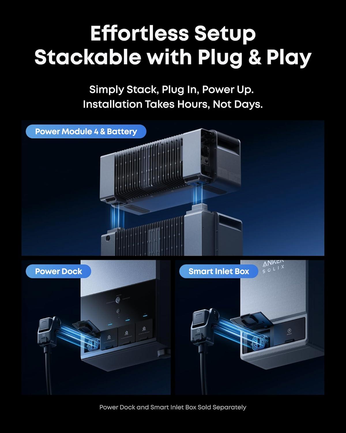 imageAnker SOLIX E10 Smart Inlet Box and Extra Battery 12kWh Expandable to 90kWh 10kW Turbo Output Manual Backup Reduce Bills NEMA 4 amp 3R Up to 12Month 0 APRE10B6000 Battery