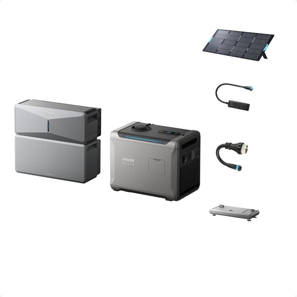 imageAnker SOLIX E10 Smart Inlet Box and Extra Battery 12kWh Expandable to 90kWh 10kW Turbo Output Manual Backup Reduce Bills NEMA 4 amp 3R Up to 12Month 0 APR2x 400W Solar Smart Generator 5500