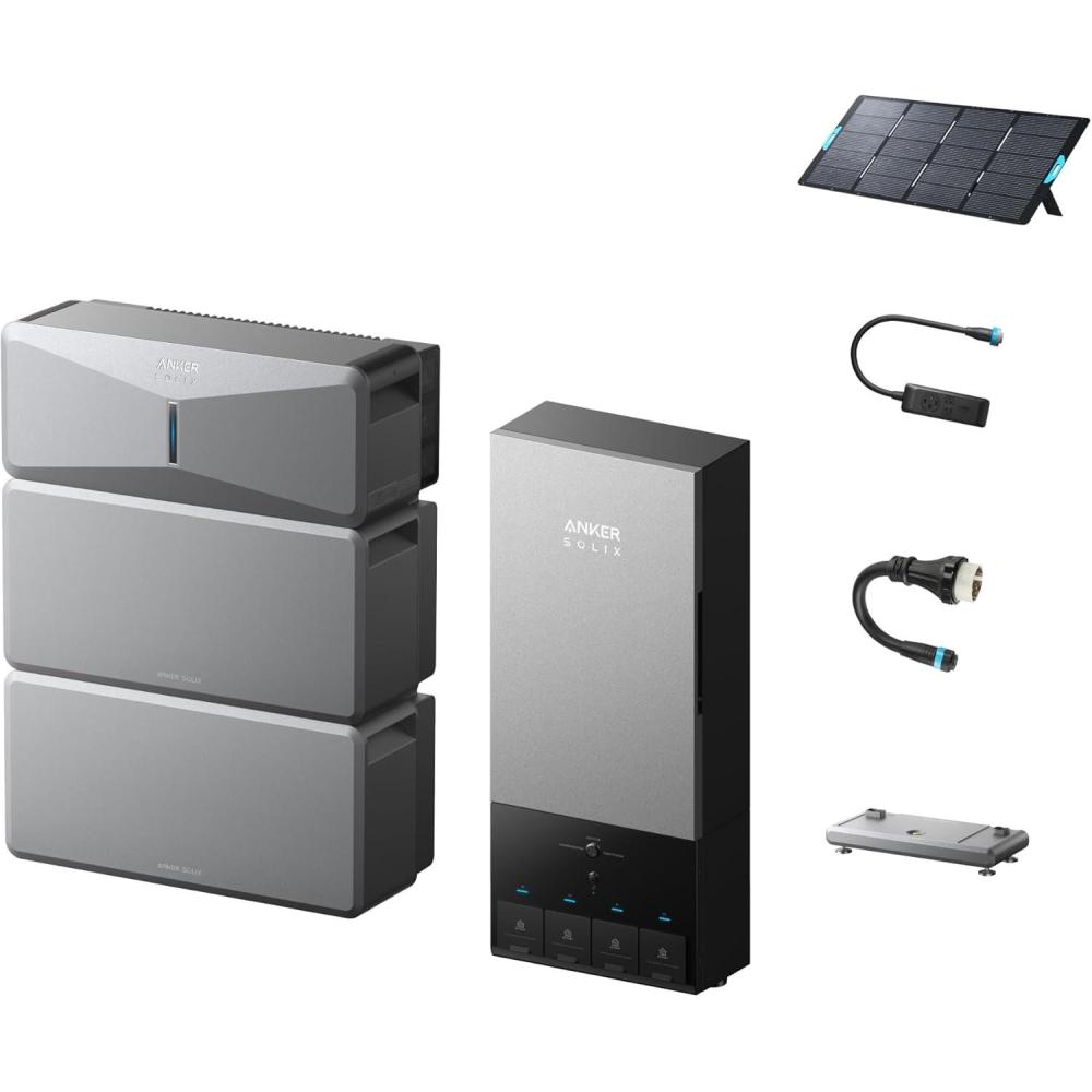 imageAnker SOLIX E10 Smart Inlet Box and Extra Battery 12kWh Expandable to 90kWh 10kW Turbo Output Manual Backup Reduce Bills NEMA 4 amp 3R Up to 12Month 0 APRE10B6000 BatteryPower Dock