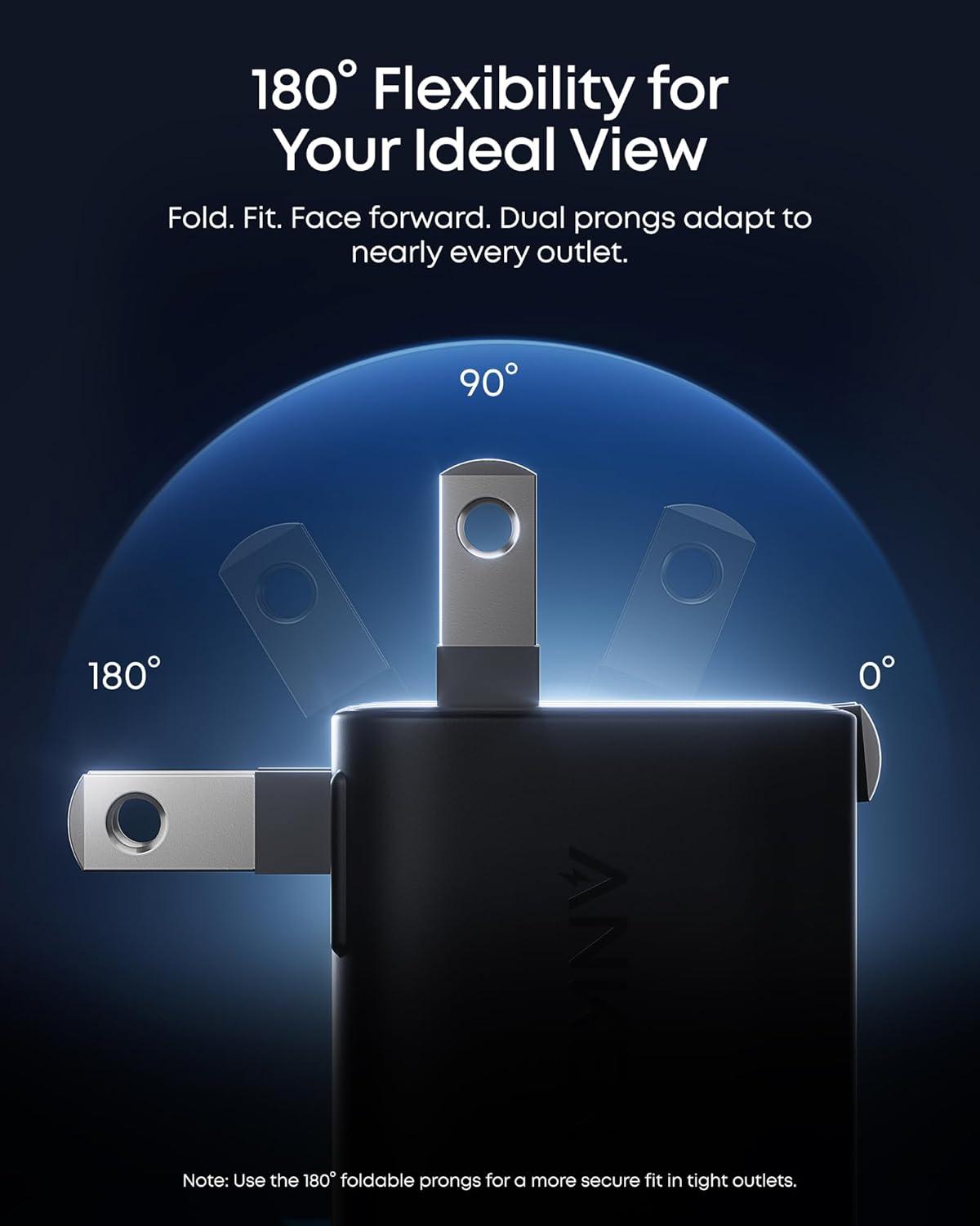 imageAnker Smart Display Charger Anker Nano USB C Charger Block 45W Max GaN Phone Charger180 Foldable PlugSmart RecognitionBuiltin Care Modefor iPhone171615NonBatteryOne USBC PortNo CableWhite