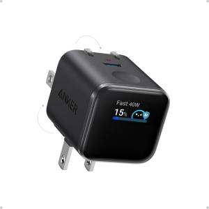 Anker Smart Display Charger, Anker Nano USB C Charger Block, 45W Max GaN Phone Charger,180° Foldable Plug,Smart Recognition,Built-in Care Mode,for iPhone17/16/15(Non-Battery,One USB-C Port,No Cable)(Black)